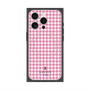 プレミアムスクエアケース with MagSafe［ Houndstooth Pattern Pink with LANVIN en Bleu logo- ランバン 千鳥格子柄 ピンク ］