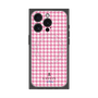 プレミアムスクエアケース with MagSafe［ Houndstooth Pattern Pink with LANVIN en Bleu logo- ランバン 千鳥格子柄 ピンク ］