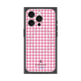 プレミアムスクエアケース with MagSafe［ Houndstooth Pattern Pink with LANVIN en Bleu logo- ランバン 千鳥格子柄 ピンク ］