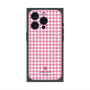 プレミアムスクエアケース with MagSafe［ Houndstooth Pattern Pink with LANVIN en Bleu logo- ランバン 千鳥格子柄 ピンク ］