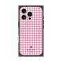 プレミアムスクエアケース with MagSafe［ Houndstooth Pattern Pink with LANVIN en Bleu logo- ランバン 千鳥格子柄 ピンク ］