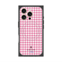 プレミアムスクエアケース with MagSafe［ Houndstooth Pattern Pink with LANVIN en Bleu logo- ランバン 千鳥格子柄 ピンク ］