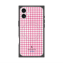 プレミアムスクエアケース with MagSafe［ Houndstooth Pattern Pink with LANVIN en Bleu logo- ランバン 千鳥格子柄 ピンク ］
