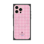 プレミアムスクエアケース with MagSafe［ Houndstooth Pattern Pink with LANVIN en Bleu logo- ランバン 千鳥格子柄 ピンク ］