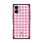 プレミアムスクエアケース with MagSafe［ Houndstooth Pattern Pink with LANVIN en Bleu logo- ランバン 千鳥格子柄 ピンク ］