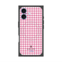 プレミアムスクエアケース with MagSafe［ Houndstooth Pattern Pink with LANVIN en Bleu logo- ランバン 千鳥格子柄 ピンク ］