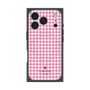 プレミアムスクエアケース with MagSafe［ Houndstooth Pattern Pink with LANVIN en Bleu logo- ランバン 千鳥格子柄 ピンク ］