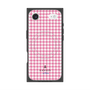 プレミアムスクエアケース with MagSafe［ Houndstooth Pattern Pink with LANVIN en Bleu logo- ランバン 千鳥格子柄 ピンク ］