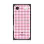 プレミアムスクエアケース with MagSafe［ Houndstooth Pattern Pink with LANVIN en Bleu logo- ランバン 千鳥格子柄 ピンク ］