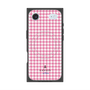 プレミアムスクエアケース with MagSafe［ Houndstooth Pattern Pink with LANVIN en Bleu logo- ランバン 千鳥格子柄 ピンク ］