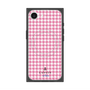 プレミアムスクエアケース with MagSafe［ Houndstooth Pattern Pink with LANVIN en Bleu logo- ランバン 千鳥格子柄 ピンク ］