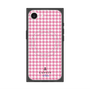 プレミアムスクエアケース with MagSafe［ Houndstooth Pattern Pink with LANVIN en Bleu logo- ランバン 千鳥格子柄 ピンク ］
