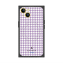 プレミアムスクエアケース with MagSafe［ Houndstooth Pattern Purple -with LANVIN en Bleu logo ランバン 千鳥格子柄 パープル ］