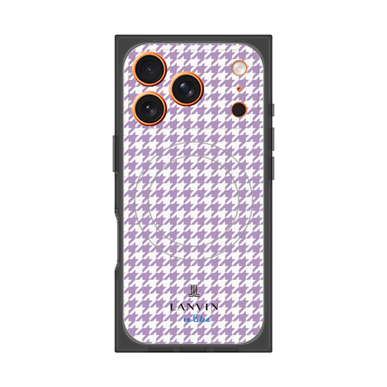 プレミアムスクエアケース with MagSafe［ Houndstooth Pattern Purple -with LANVIN en Bleu logo ランバン 千鳥格子柄 パープル ］