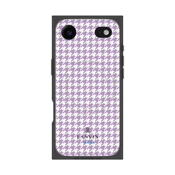 プレミアムスクエアケース with MagSafe［ Houndstooth Pattern Purple -with LANVIN en Bleu logo ランバン 千鳥格子柄 パープル ］