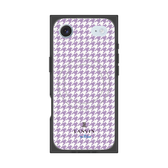 プレミアムスクエアケース with MagSafe［ Houndstooth Pattern Purple -with LANVIN en Bleu logo ランバン 千鳥格子柄 パープル ］