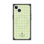 プレミアムスクエアケース with MagSafe［ Houndstooth Pattern Green with LANVIN en Bleu logo- ランバン 千鳥格子柄 グリーン ］