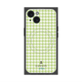 プレミアムスクエアケース with MagSafe［ Houndstooth Pattern Green with LANVIN en Bleu logo- ランバン 千鳥格子柄 グリーン ］