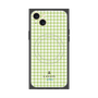 プレミアムスクエアケース with MagSafe［ Houndstooth Pattern Green with LANVIN en Bleu logo- ランバン 千鳥格子柄 グリーン ］