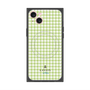 プレミアムスクエアケース with MagSafe［ Houndstooth Pattern Green with LANVIN en Bleu logo- ランバン 千鳥格子柄 グリーン ］