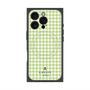 プレミアムスクエアケース with MagSafe［ Houndstooth Pattern Green with LANVIN en Bleu logo- ランバン 千鳥格子柄 グリーン ］