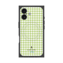 プレミアムスクエアケース with MagSafe［ Houndstooth Pattern Green with LANVIN en Bleu logo- ランバン 千鳥格子柄 グリーン ］