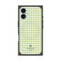 プレミアムスクエアケース with MagSafe［ Houndstooth Pattern Green with LANVIN en Bleu logo- ランバン 千鳥格子柄 グリーン ］