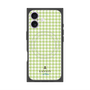 プレミアムスクエアケース with MagSafe［ Houndstooth Pattern Green with LANVIN en Bleu logo- ランバン 千鳥格子柄 グリーン ］