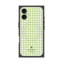 プレミアムスクエアケース with MagSafe［ Houndstooth Pattern Green with LANVIN en Bleu logo- ランバン 千鳥格子柄 グリーン ］