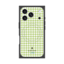 プレミアムスクエアケース with MagSafe［ Houndstooth Pattern Green with LANVIN en Bleu logo- ランバン 千鳥格子柄 グリーン ］