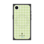 プレミアムスクエアケース with MagSafe［ Houndstooth Pattern Green with LANVIN en Bleu logo- ランバン 千鳥格子柄 グリーン ］