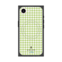 プレミアムスクエアケース with MagSafe［ Houndstooth Pattern Green with LANVIN en Bleu logo- ランバン 千鳥格子柄 グリーン ］