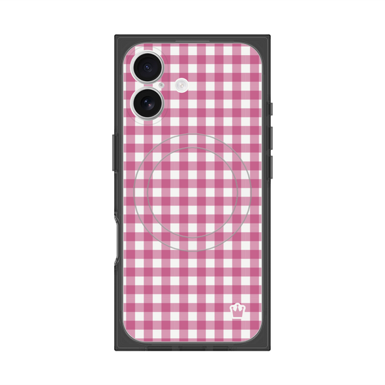 プレミアムスクエアケース with MagSafe［ Checkered Pink - ギンガムチェック ピンク ］
