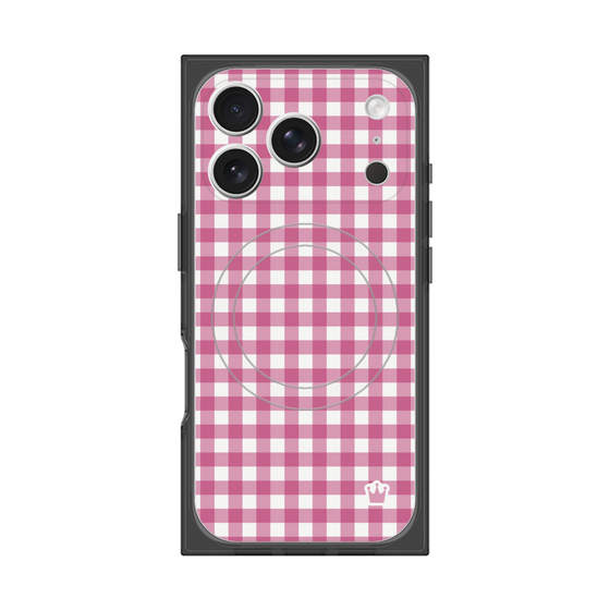 プレミアムスクエアケース with MagSafe［ Checkered Pink - ギンガムチェック ピンク ］