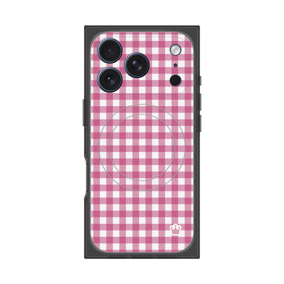 プレミアムスクエアケース with MagSafe［ Checkered Pink - ギンガムチェック ピンク ］