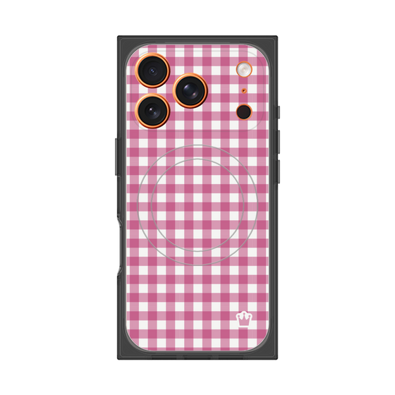 プレミアムスクエアケース with MagSafe［ Checkered Pink - ギンガムチェック ピンク ］