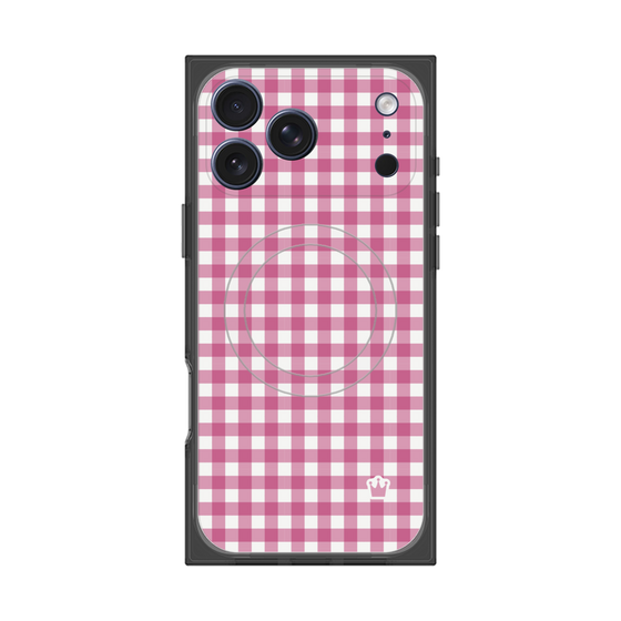 プレミアムスクエアケース with MagSafe［ Checkered Pink - ギンガムチェック ピンク ］