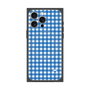 プレミアムスクエアケース with MagSafe［ Checkered Blue - ギンガムチェック ブルー ］