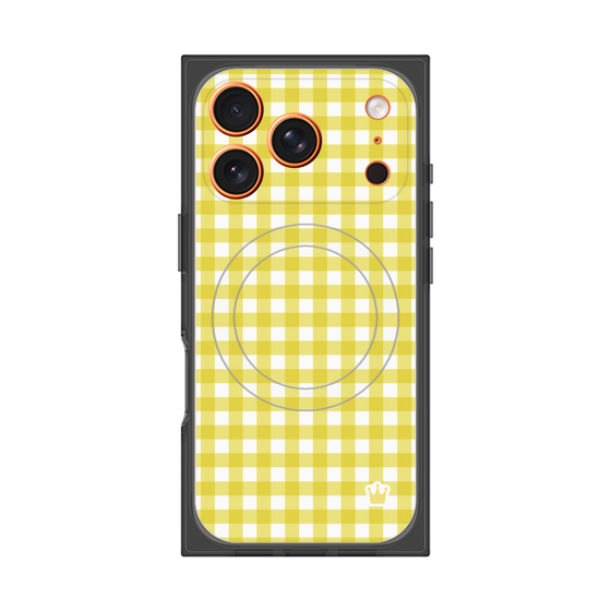 プレミアムスクエアケース with MagSafe［ Checkered Yellow - ギンガムチェック イエロー ］