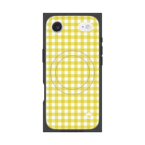 プレミアムスクエアケース with MagSafe［ Checkered Yellow - ギンガムチェック イエロー ］