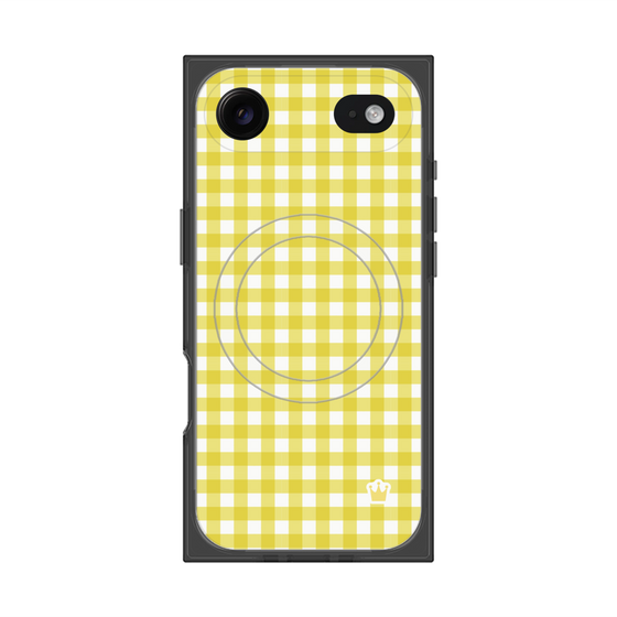 プレミアムスクエアケース with MagSafe［ Checkered Yellow - ギンガムチェック イエロー ］