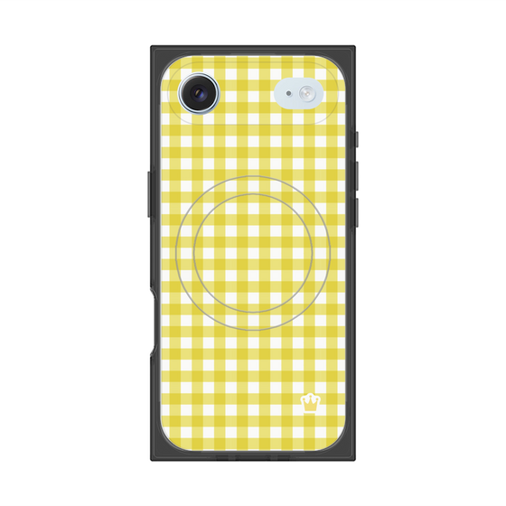 プレミアムスクエアケース with MagSafe［ Checkered Yellow - ギンガムチェック イエロー ］