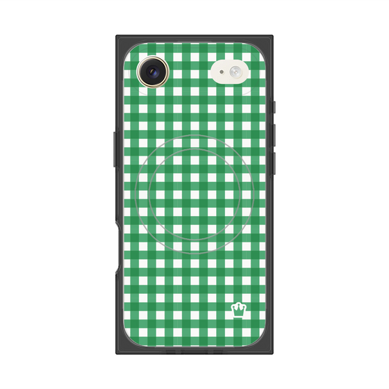 プレミアムスクエアケース with MagSafe［ Checkered Green - ギンガムチェック グリーン ］