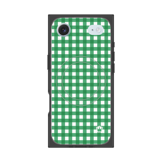 プレミアムスクエアケース with MagSafe［ Checkered Green - ギンガムチェック グリーン ］