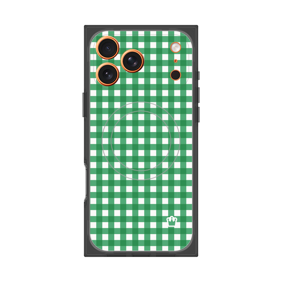 プレミアムスクエアケース with MagSafe［ Checkered Green - ギンガムチェック グリーン ］