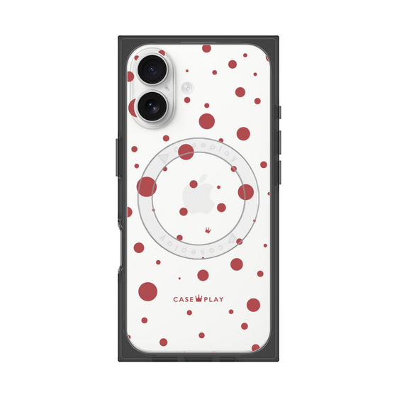 プレミアムスクエアケース with MagSafe［ Dippin dots Red - ディッピンドッツ レッド ］