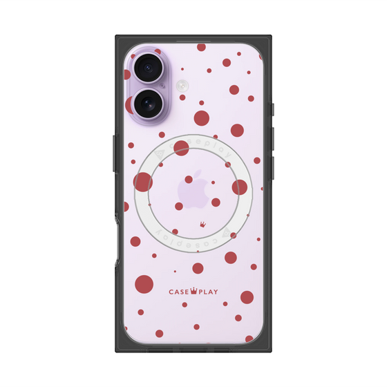 プレミアムスクエアケース with MagSafe［ Dippin dots Red - ディッピンドッツ レッド ］