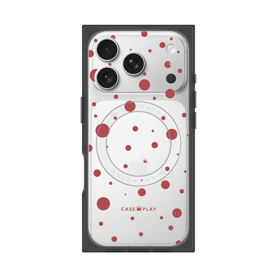 プレミアムスクエアケース with MagSafe［ Dippin dots Red - ディッピンドッツ レッド ］