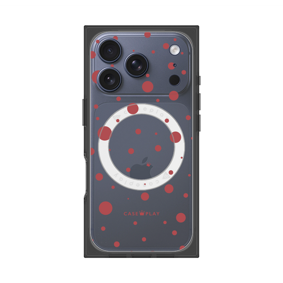 プレミアムスクエアケース with MagSafe［ Dippin dots Red - ディッピンドッツ レッド ］