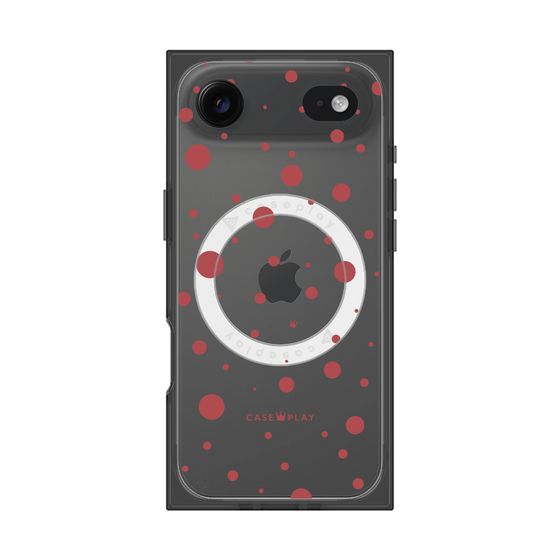 プレミアムスクエアケース with MagSafe［ Dippin dots Red - ディッピンドッツ レッド ］